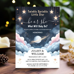 Av Cloud Twinkle Twinkle Little Star Gender Reveal Inbjudningar