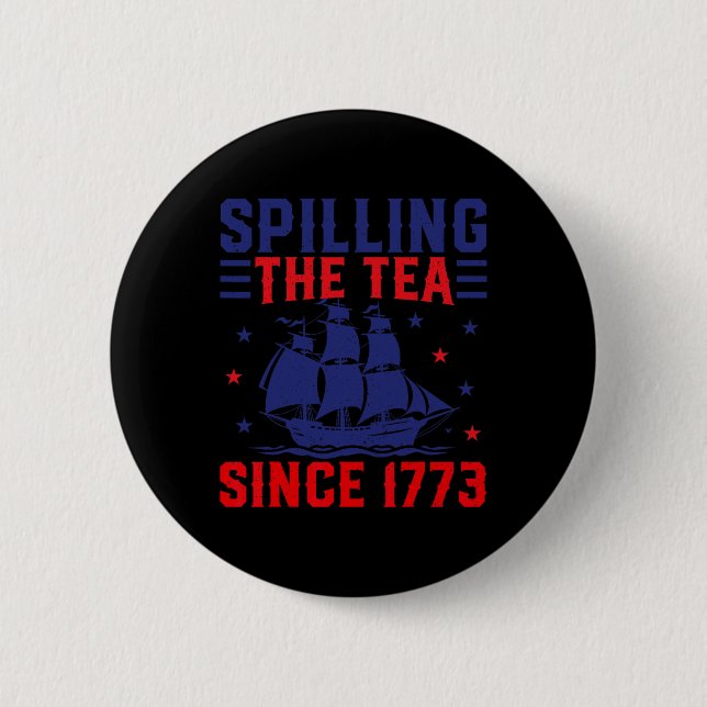 av den 17 juli då Tea spillade sedan 1773 Knapp (Framsida)
