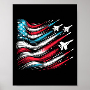av den 2 juli 2010, Jet American Flagga Patriotic Poster