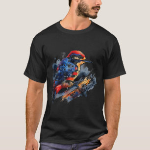 av den 2 juli Woodpecker Bird Älskare USA flagga P T Shirt
