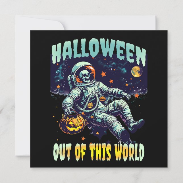 Av denna världsastronaut-pumpkin Halloween 2024 Inbjudningar (Framsida)