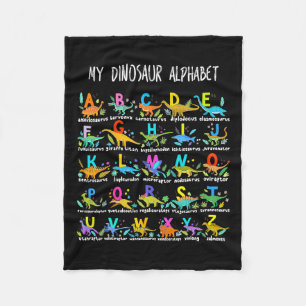 Av dinosaurier Alphabet Abc Back to school Student Fleecefilt