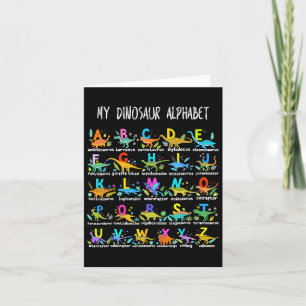 Av dinosaurier Alphabet Abc Back to school Student Kort