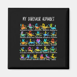 Av dinosaurier Alphabet Abc Back to school Student Magnet