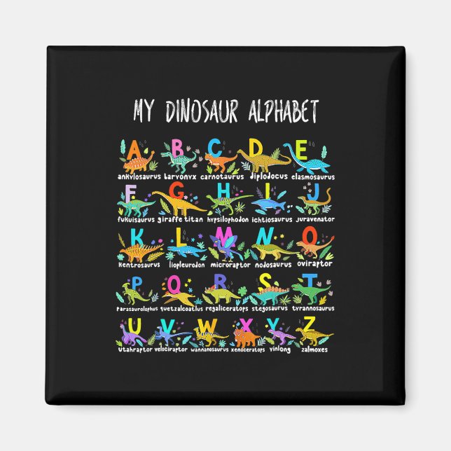 Av dinosaurier Alphabet Abc Back to school Student Magnet (Framsidan)