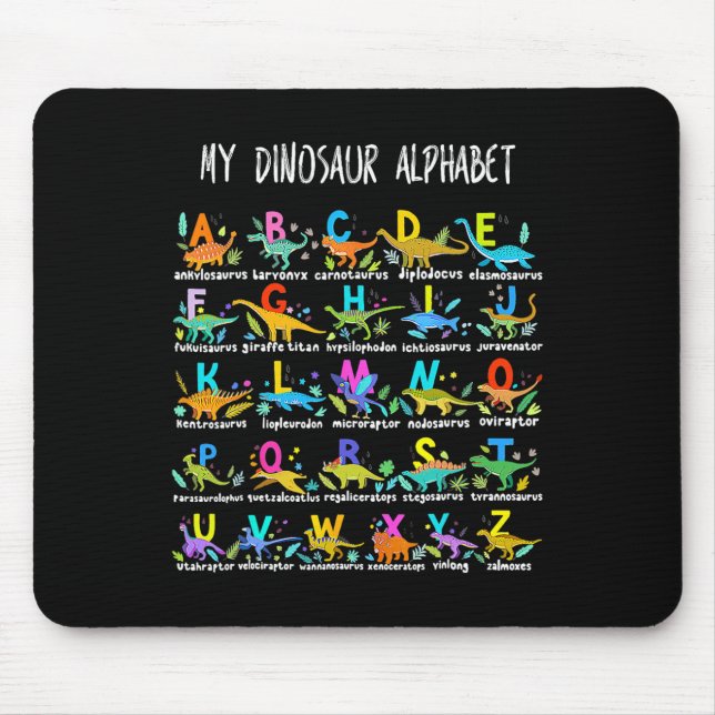 Av dinosaurier Alphabet Abc Back to school Student Musmatta (Framsidan)