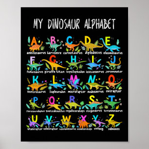 Av dinosaurier Alphabet Abc Back to school Student Poster