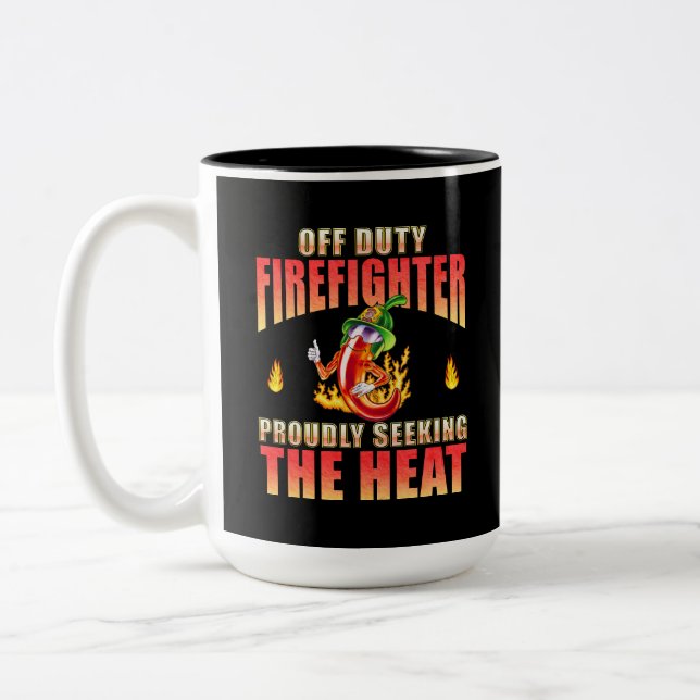 Av Duty Firefighter Chili söker stolt värme Två-Tonad Mugg (Vänster)