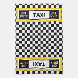 Av Duty Taxi Driver New York Gult Cab Kökshandduk