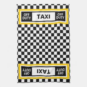 Av Duty Taxi Driver New York Gult Cab Kökshandduk