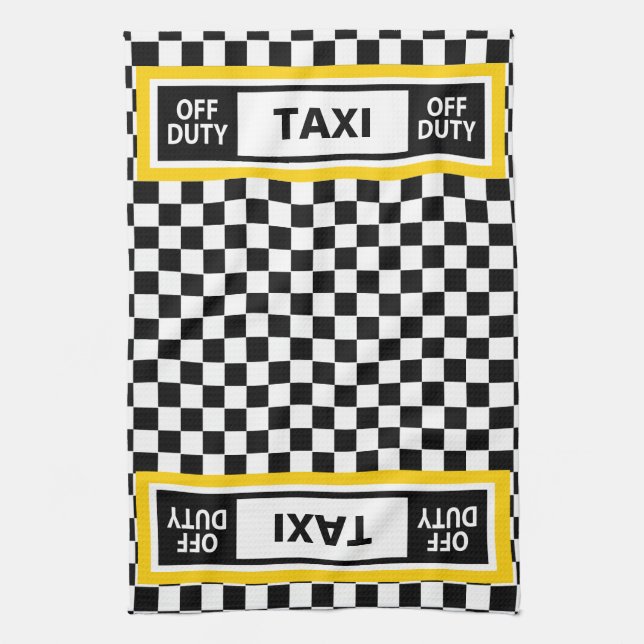 Av Duty Taxi Driver New York Gult Cab Kökshandduk (Vertikal)