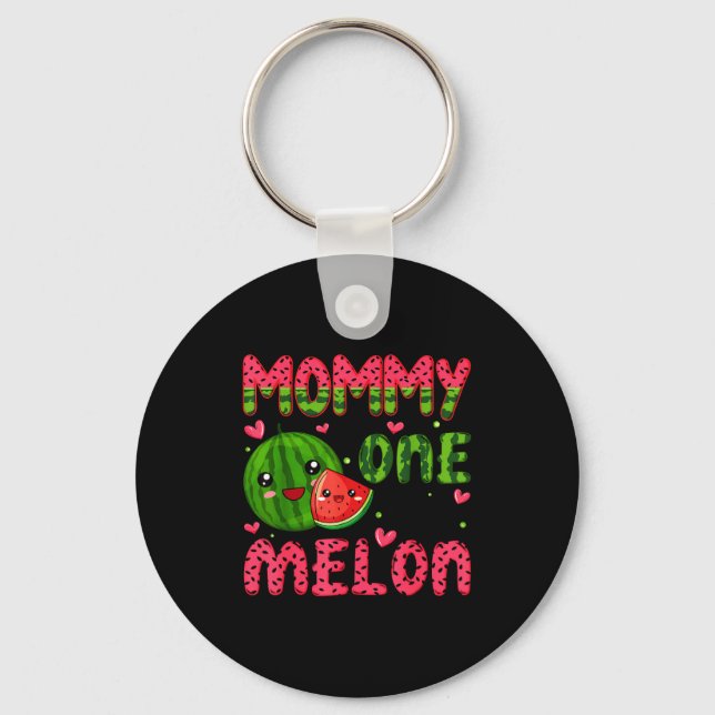 Av En Mamma Melon 1-årsdag Vattenmelon Nyckelring (Framsida)