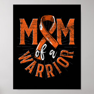 Av en Warrior Orange Ribbon Cancer Leukemia Awaren Poster