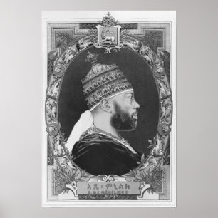 av Etiopien Menelik II Poster