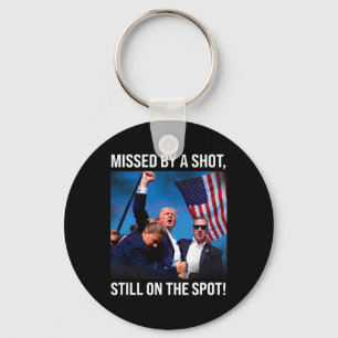 av ett historiskt ögonblick för Shot Donald Trump Nyckelring
