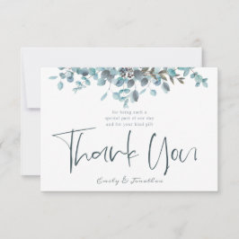 av Eucalyptus Snyggt Foto med blå vattenfärg Tack Kort