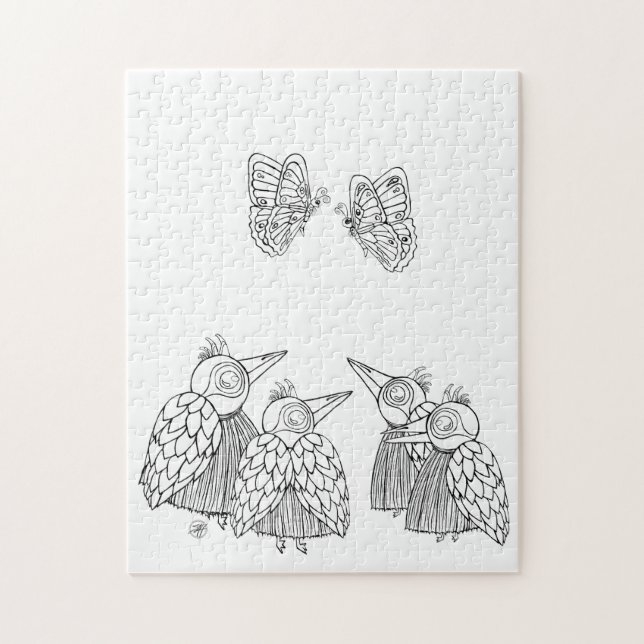 Av fåglar och fjärilar - Färg är det er Pussel (Vertikal)