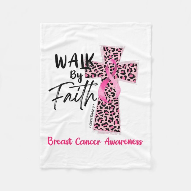 Av Faith Breast Cancer Awareness Christian Jesus W Fleecefilt (Framsidan)
