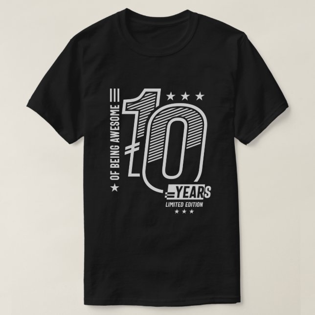 Av Fantastisk 10 år - 10:e födelsedagen T Shirt (Design framsida)