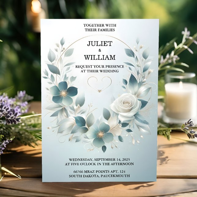 av Finare Metall Glam Shiny High End Silver Bröllo Inbjudningar (Skapare uppladdad)