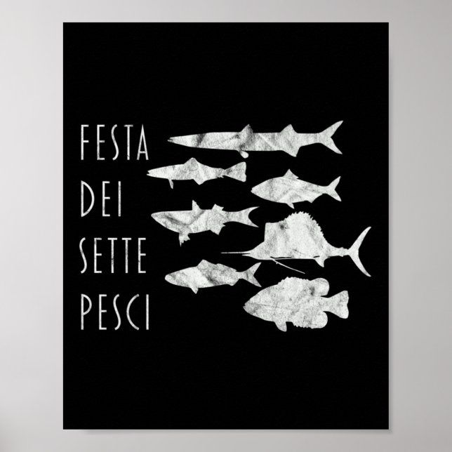 Av fisketyp T- Juli Kväll Sju 7 Italien Poster (Framsidan)