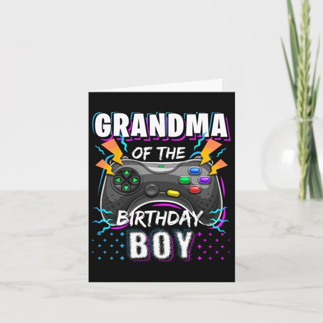 Av födelsedagspojken Matching Video Game Birthday  Kort (Framsida)