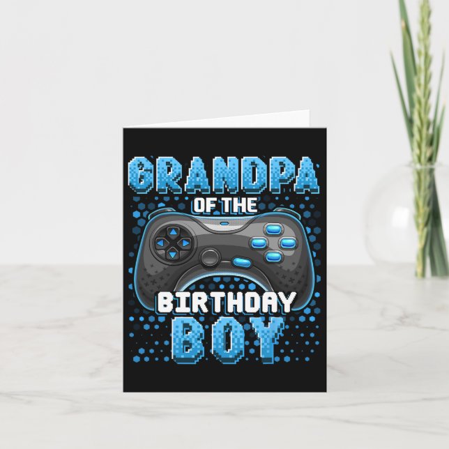 Av födelsedagspojken Matching Video Game Birthday  Kort (Framsida)