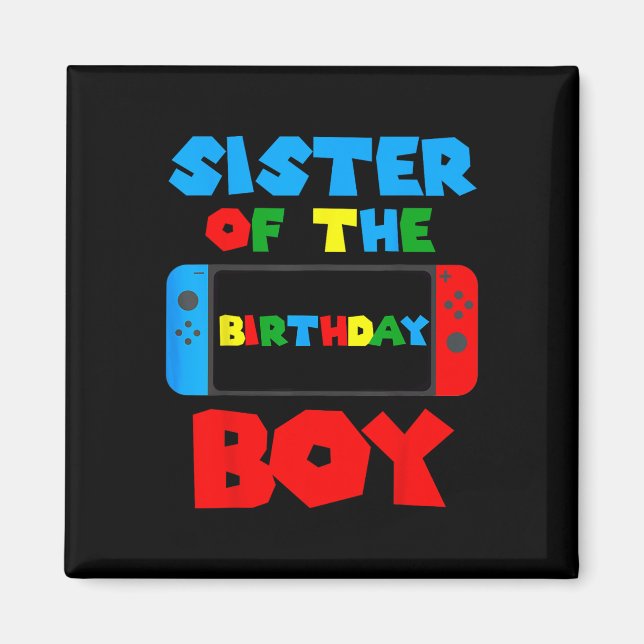 Av födelsedagspojken Matching Video Game Birthday  Magnet (Framsidan)