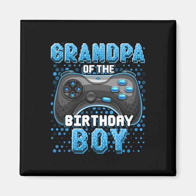 Av födelsedagspojken Matching Video Game Birthday  Magnet (Framsidan)
