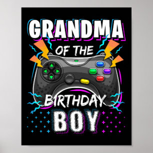 Av födelsedagspojken Matching Video Game Birthday Poster