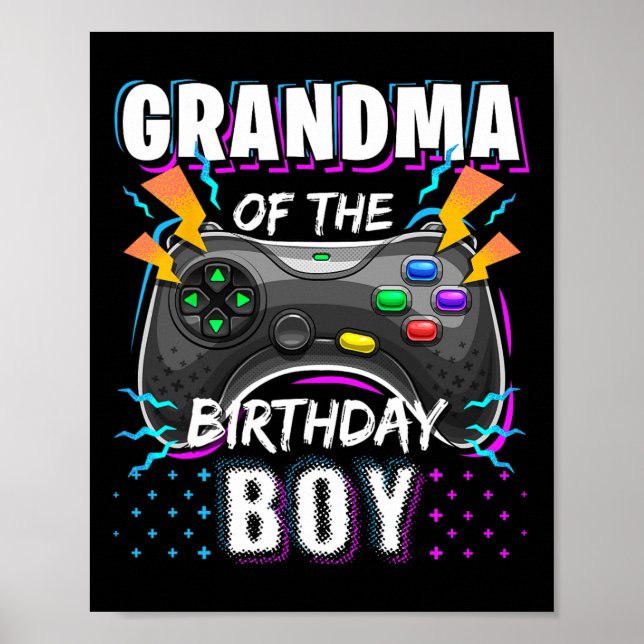 Av födelsedagspojken Matching Video Game Birthday  Poster (Framsidan)