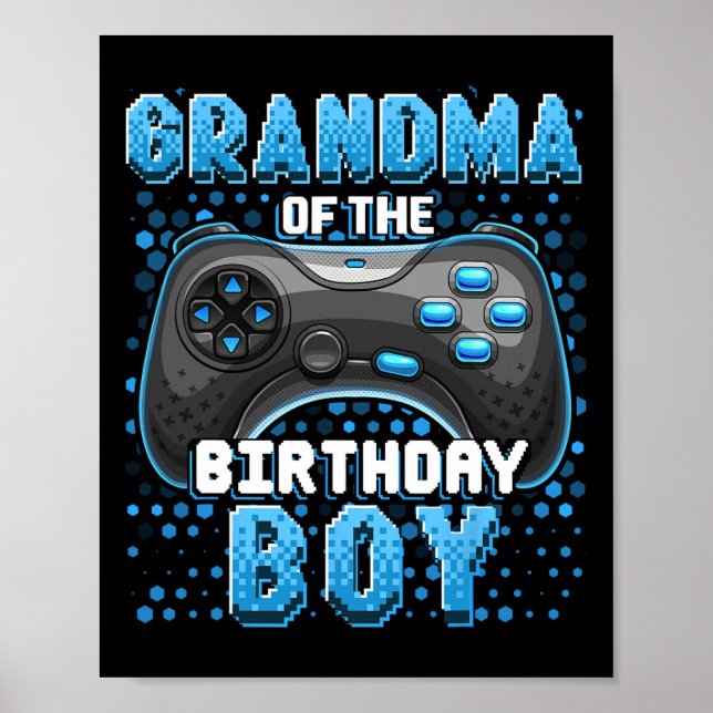 Av födelsedagspojken Matching Video Game Birthday  Poster (Framsidan)