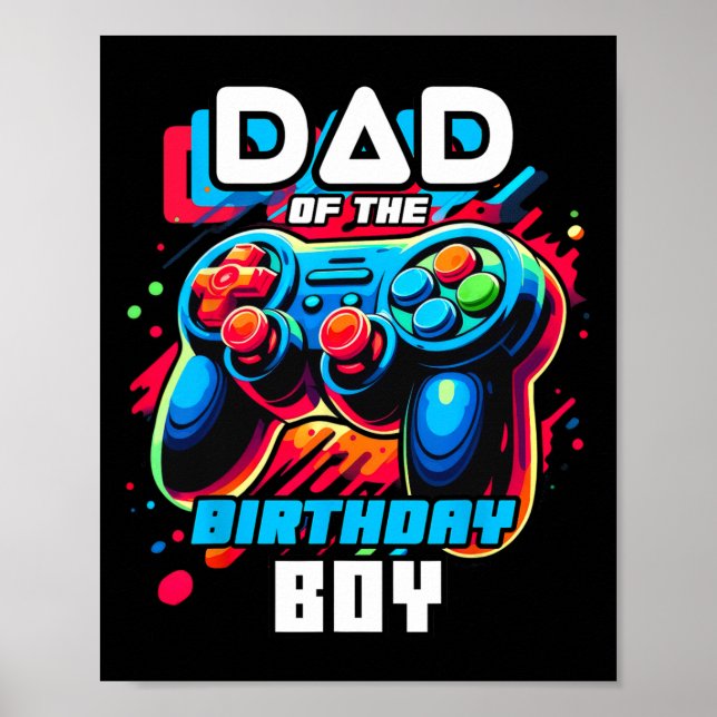 Av födelsedagspojken Matching Video Game Birthday  Poster (Framsidan)