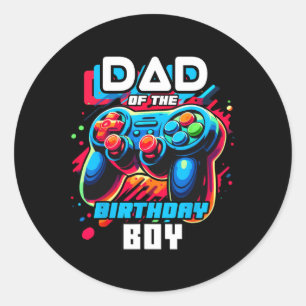 Av födelsedagspojken Matching Video Game Birthday  Runt Klistermärke