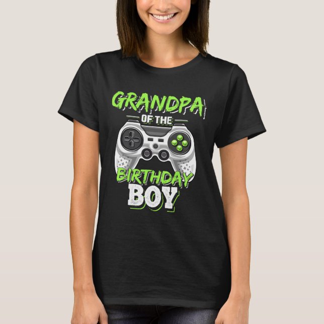Av födelsedagspojken Matching Video Game Birthday  T Shirt (Framsida)