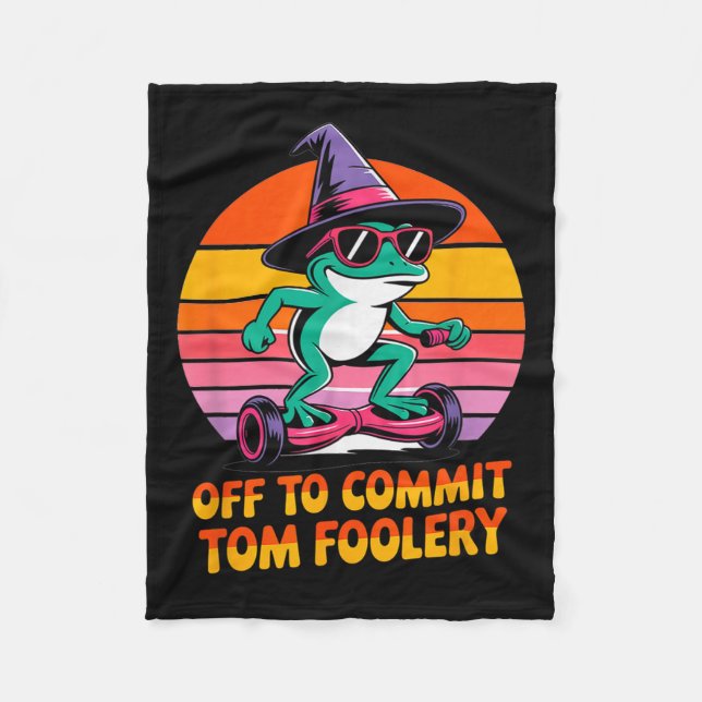 Av för att göra Tom Foolery Funny Frog Sarcasm Mem Fleecefilt (Framsidan)