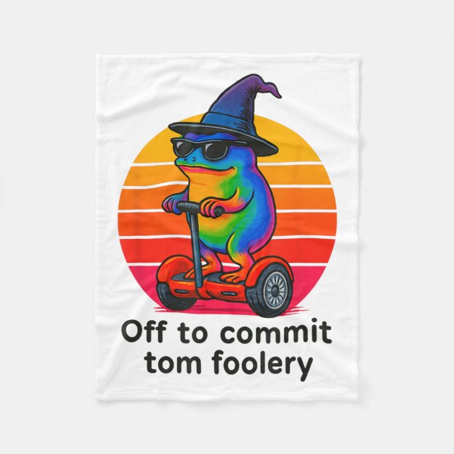 Av för att göra Tom Foolery Funny Frog Sarcasm Mem Fleecefilt (Framsidan)