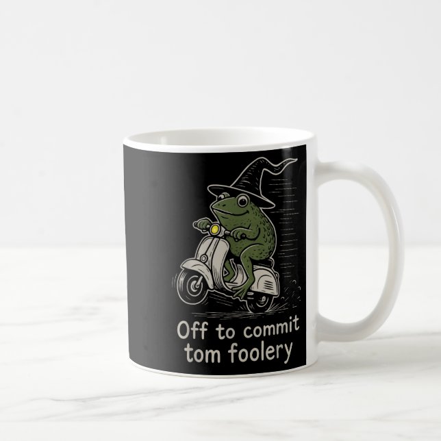 Av för att tvinga Tom Foolery Funny Frog Witch Sco Kaffemugg (Höger)