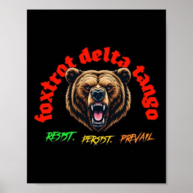 Av Foxtrot Delta Tango - Gothic Bold Typography St Poster (Framsidan)