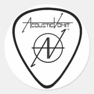 AV Gitarr Plektrum Sticker Runt Klistermärke