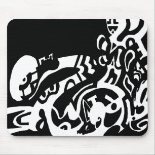 av "glöd" B&W-Abstrakt Musmatta