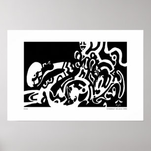 av "glöd" B&W-Abstrakt Poster