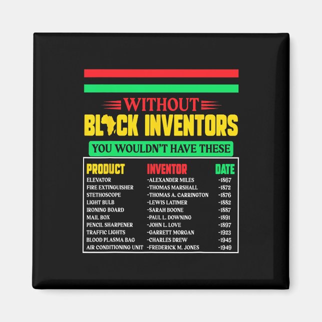 Av glömd Black Inventors Black History Månad 5 Magnet (Framsidan)