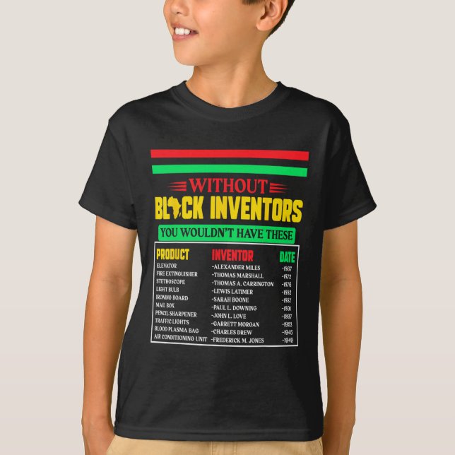 Av glömd Black Inventors Black History Månad 5 T Shirt (Framsida)