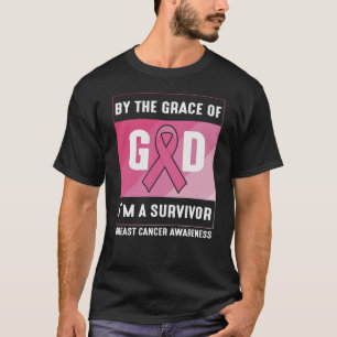 Av Grace Gud Bröstcancer överlevande Christian T Shirt
