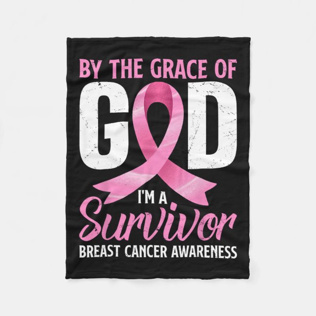 Av Grace Gud i#39;m A Survivor Breast Cancer A Fleecefilt (Framsidan)