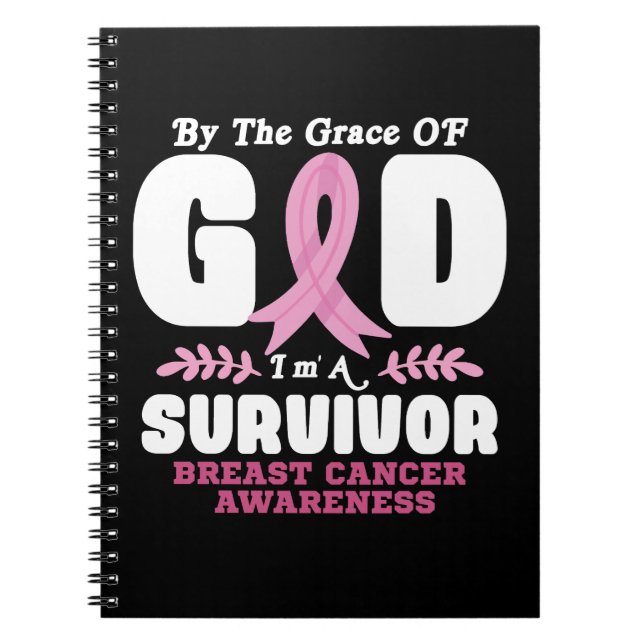 Av Grace Gud Im A Survivor Breast Cancer Anteckningsbok (Framsidan)