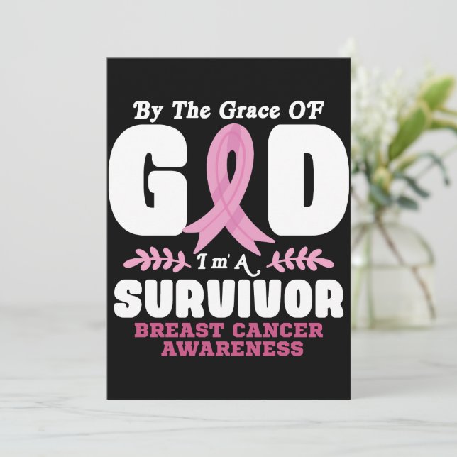 Av Grace Gud Im A Survivor Breast Cancer Inbjudningar (Stående Fram)