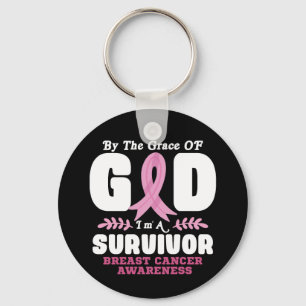 Av Grace Gud Im A Survivor Breast Cancer Nyckelring