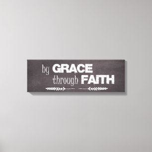 Av Grace through Faith Bible Quote Canvastryck